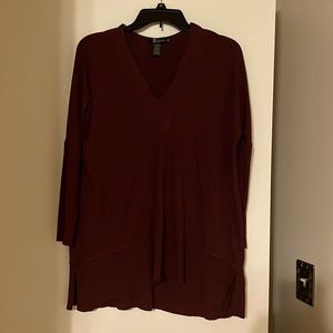 Burgundy baggy sweater.